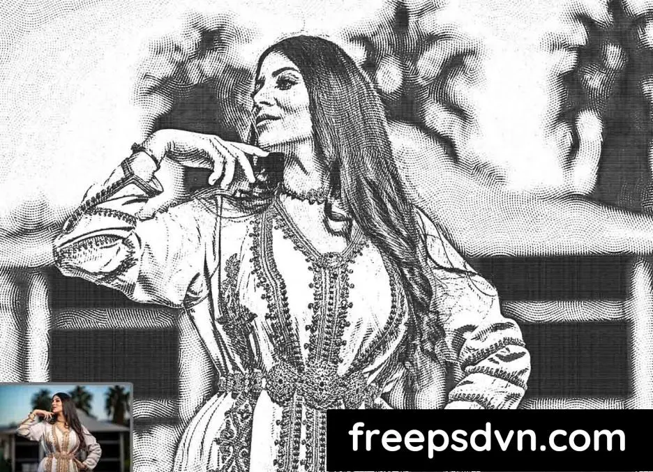 Novel Line Art Photoshop Action 91673323