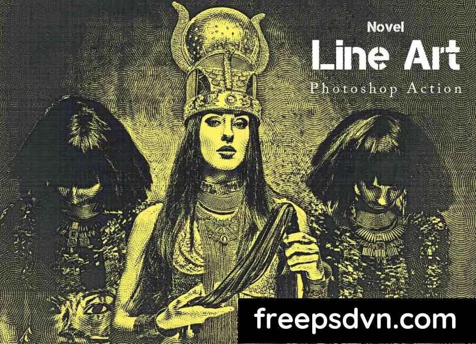 Novel Line Art Photoshop Action 91673323