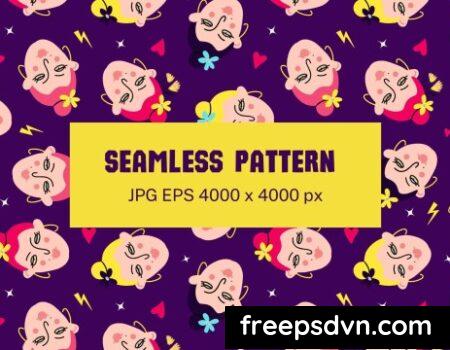 Pattern With Comical Funny Girly Faces 967RDZ6 pattern with comical funny girly faces 967RDZ6 0 scaled 1