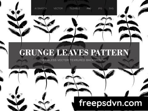 Grunge Leaves Seamless Pattern 5QUPEKS 5QUPEKS 2tLDDepgNc