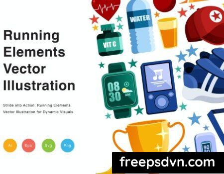 Running Elements Vector Illustration KQNDCSD 0