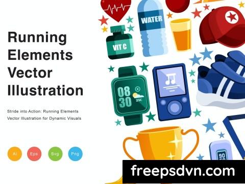 Running Elements Vector Illustration KQNDCSD 0