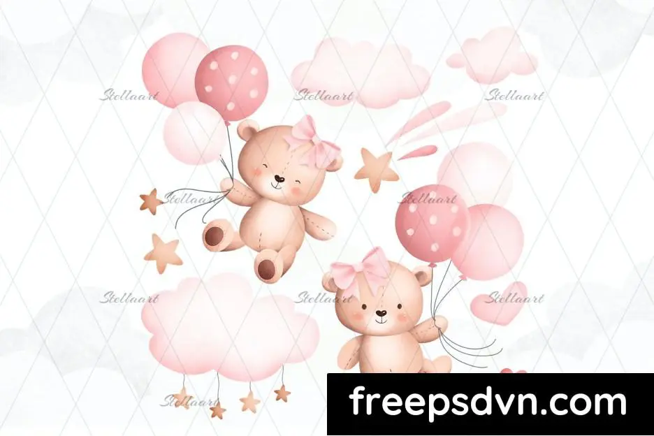 Baby Teddy Bears and Balloons AYQDT5L baby teddy bears and balloons ayqdt5l 1