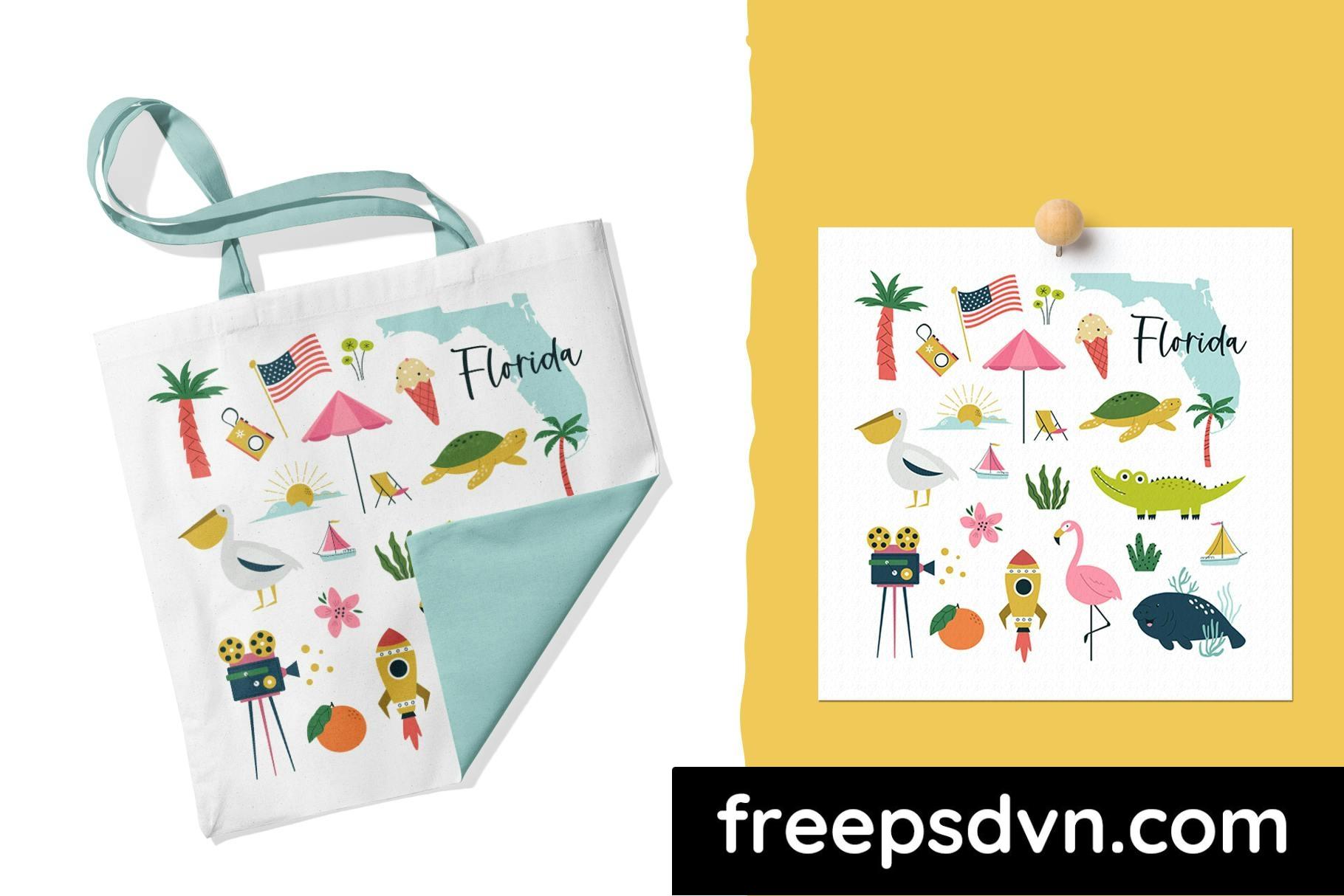 florida state usa illustrated map cliparts yc2pqw4 3