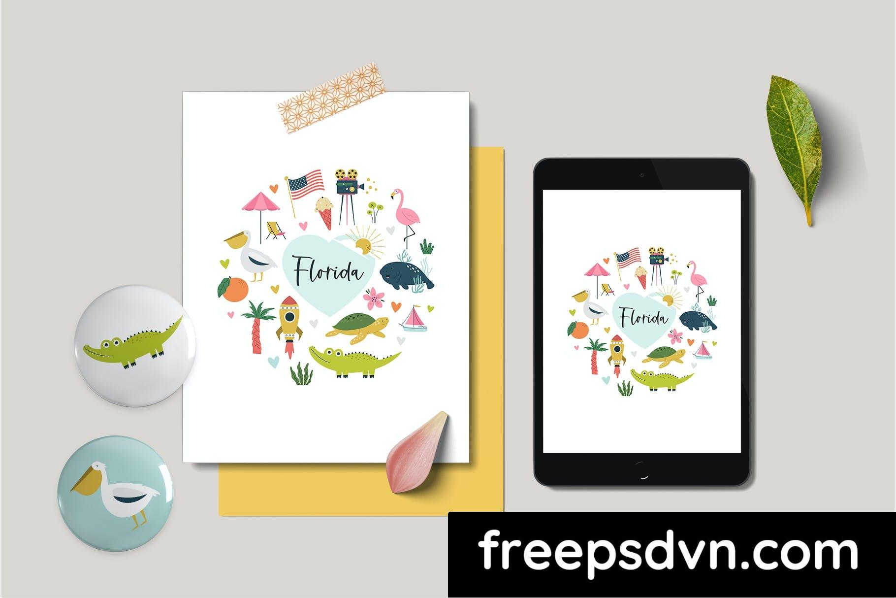 florida state usa illustrated map cliparts yc2pqw4 4