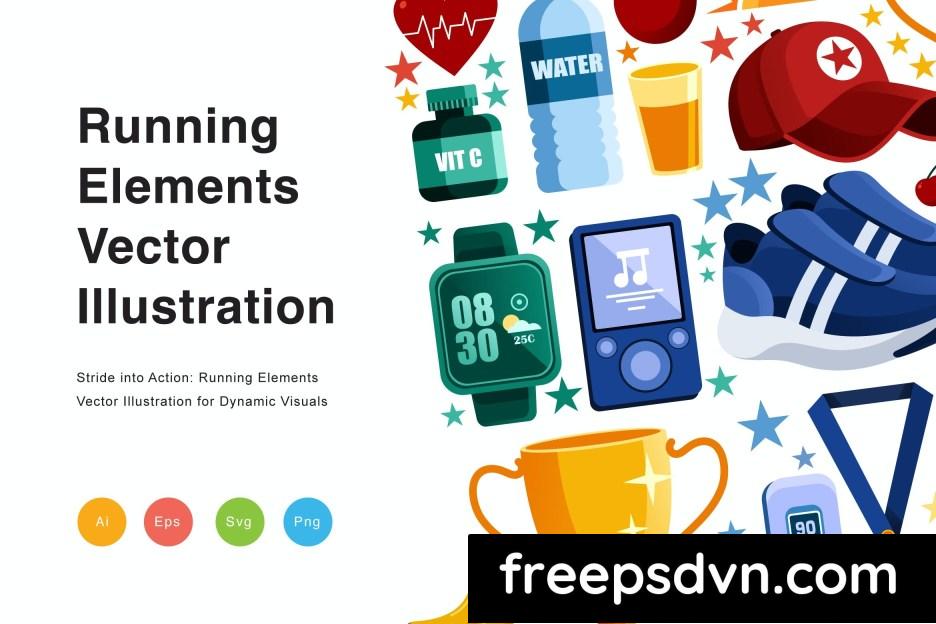 Running Elements Vector Illustration KQNDCSD running elements vector illustration kqndcsd 0 1