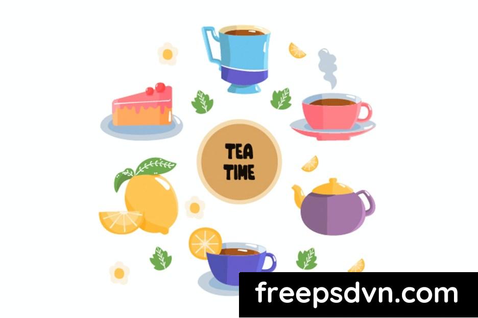 Tea Time Teacup Elements Illustration M5RUGNB tea time teacup elements illustration m5rugnb 0 1
