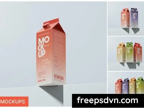 Juice Box Packaging Mockup Set H9S8N7V 0