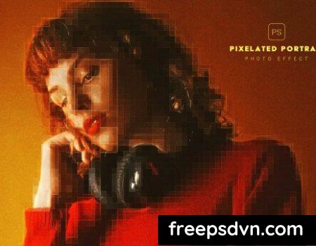 Pixelated Portrait Photo Effect 783582F Pixelated Portrait Photo Effect 783582F 0