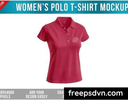 Women’s Polo T-Shirt Mockup KXSNJGE Womens Polo T Shirt Mockup KXSNJGE 0