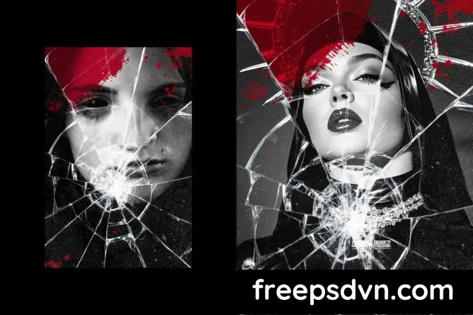 Creepy Cracked Glass Photo Effect JNF4DU4 creepy cracked glass photo effect jnf4du4 4