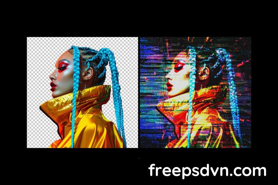 glitch pixels screen photo effect q5fbdyx 2
