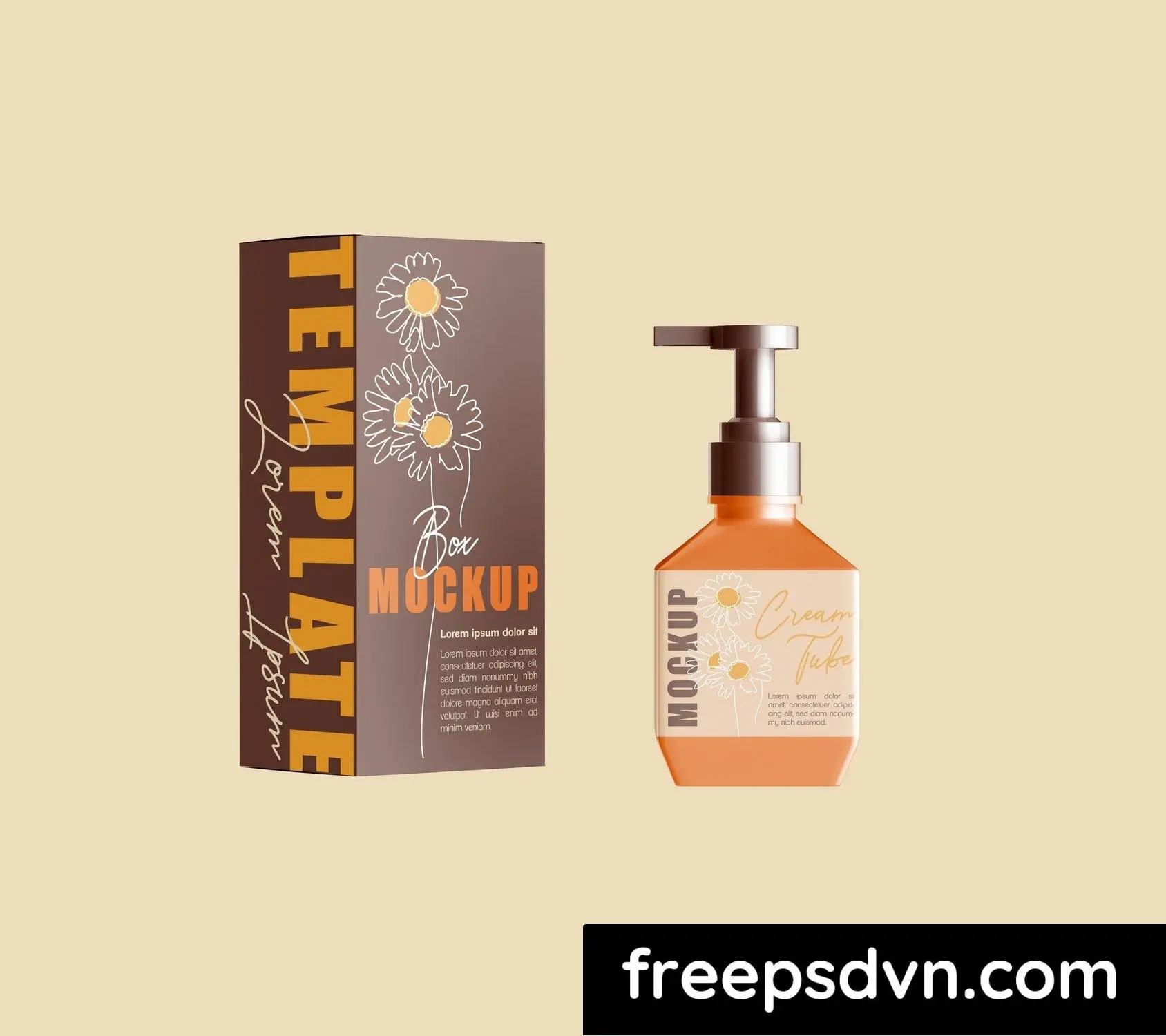 Set Cream Bottle with Box Mockup 6UD2C7P set cream bottle with box mockup 6ud2c7p 3