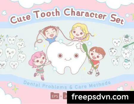 Cute Tooth Character set ZNWUCSF Cute Tooth Character set ZNWUCSF 0