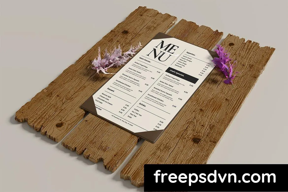Restaurant Menu Mockup 83WKH3D restaurant menu mockup 83wkh3d 3