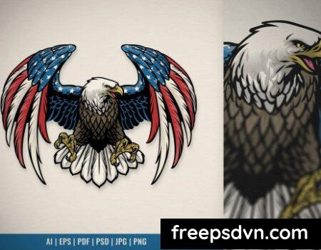 Bald Eagle with America Flag Color SDSZLJX 0