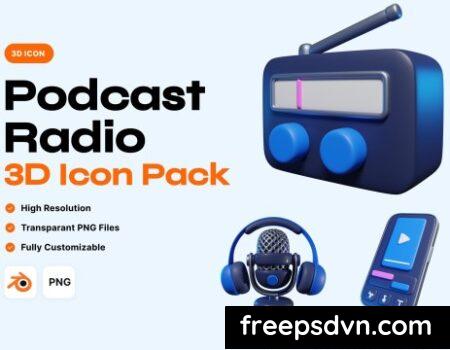 Podcast Radio 3D Illustration T54RQMH 0