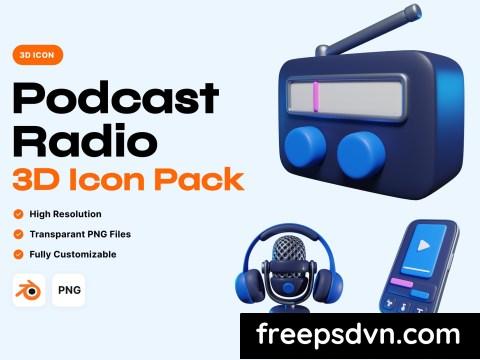 Podcast Radio 3D Illustration T54RQMH 0