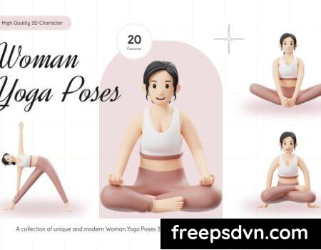 Woman Yoga Poses 3D Character BEGCBSH 0
