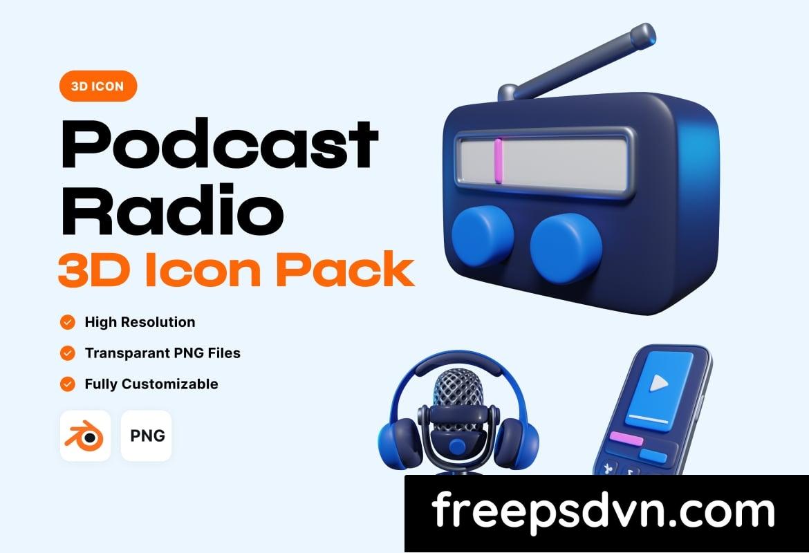 Podcast Radio 3D Illustration T54RQMH podcast radio 3d illustration t54rqmh 1